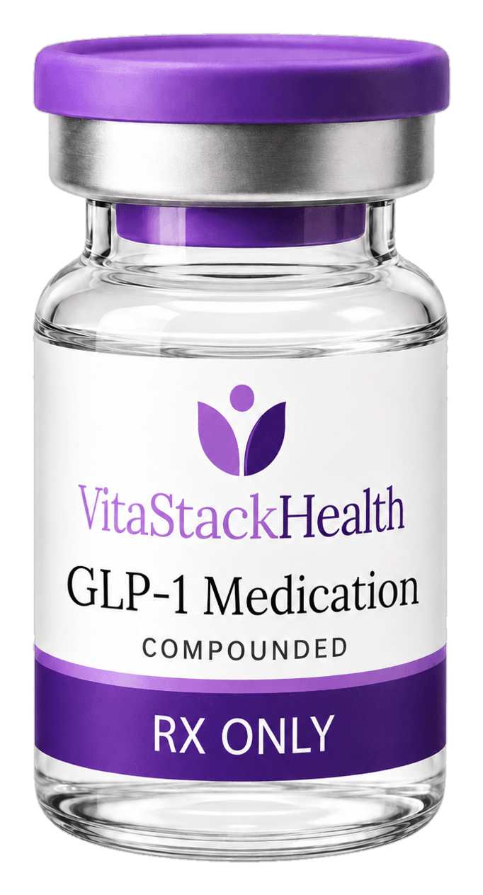 VitaStack Health compounded GLP-1 medication vial