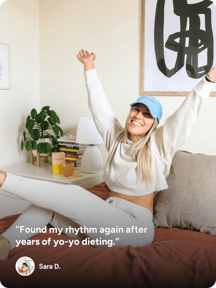 Patient testimonial from Sara D.: “Found my rhythm again after years of yo-yo dieting.”